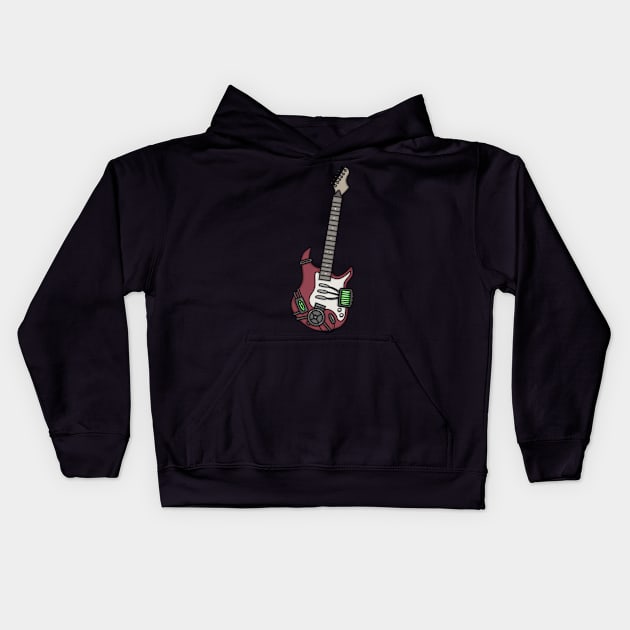 Sally Face Guitar Kids Hoodie by elfenthusiast